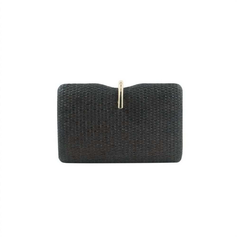 NEW BC HANDBAGS straw clutch in black